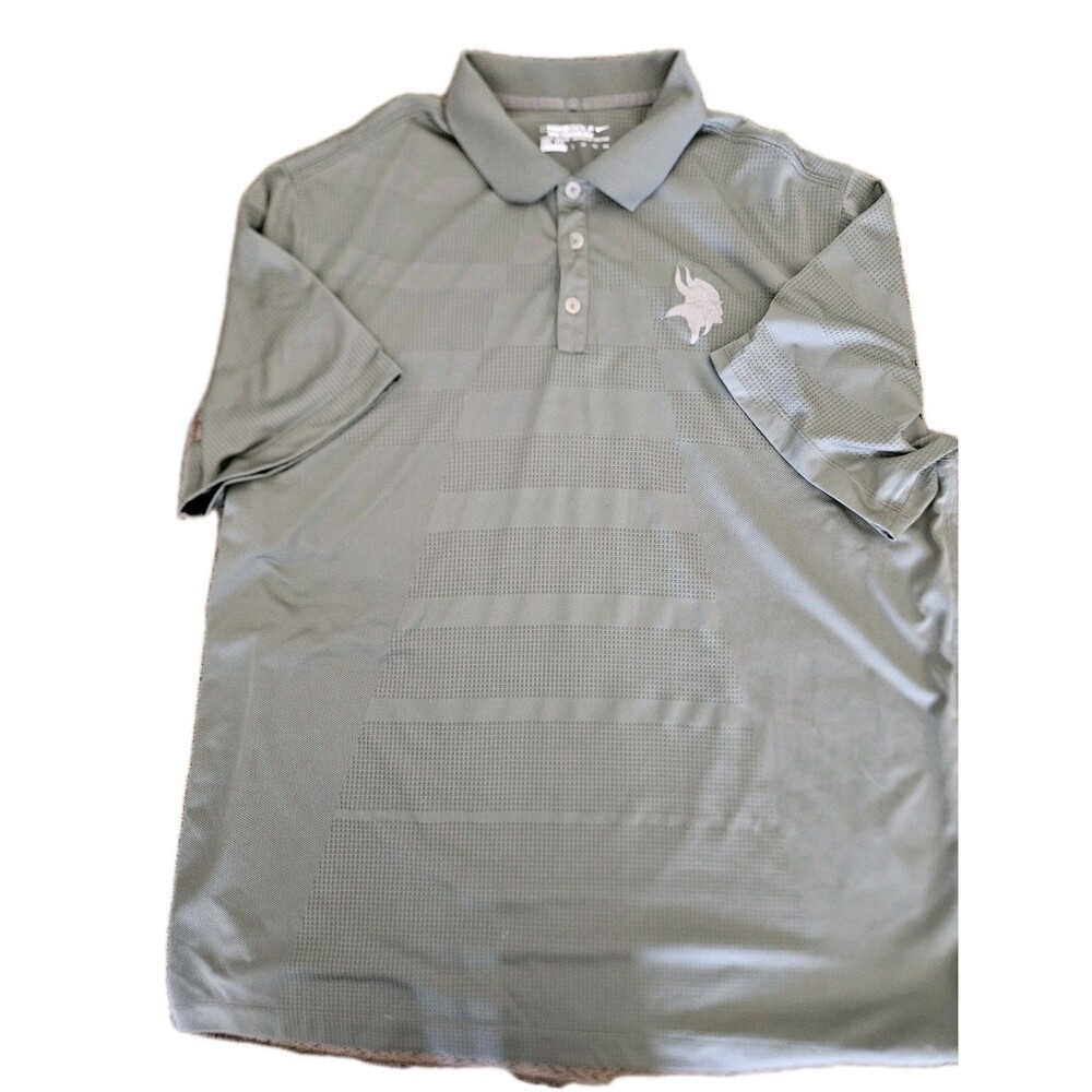 Nike Tour Performance Minnesota Vikings Dri-Fit Olive Polo Shirt Sz XXL